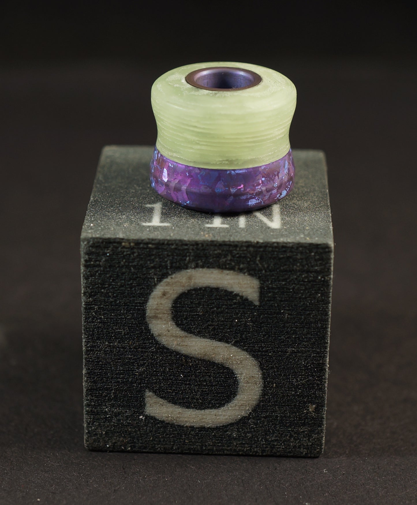 Bead #55 Blurple Crystalized Titanium, GlowWaves & Titanium