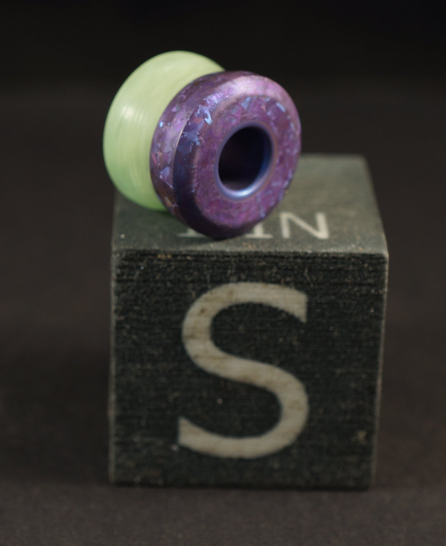 Bead #55 Blurple Crystalized Titanium, GlowWaves & Titanium