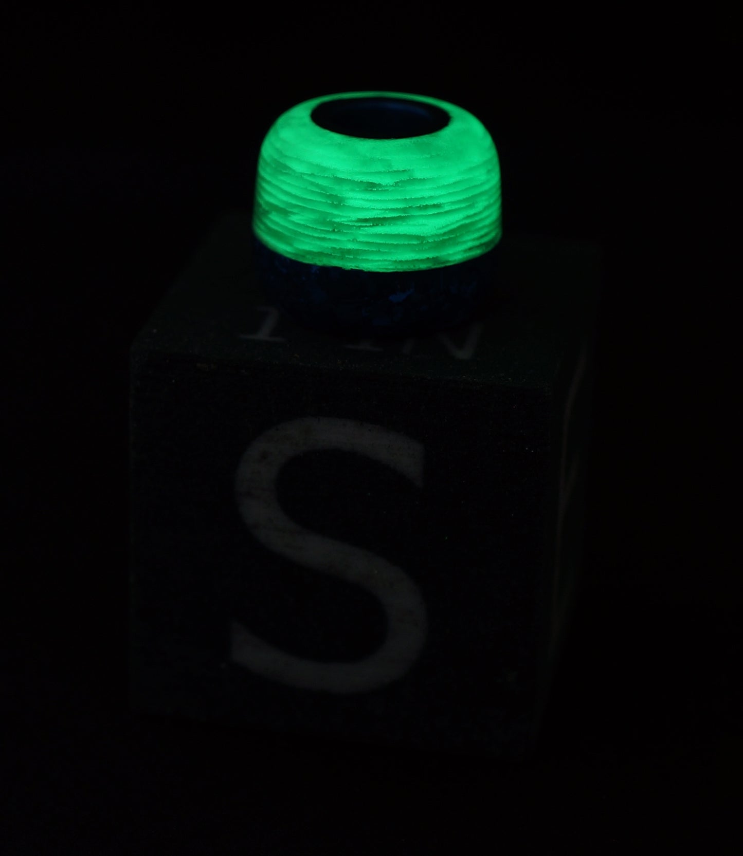 Bead #57 Blue Crystalized Titanium, GlowWaves & Titanium