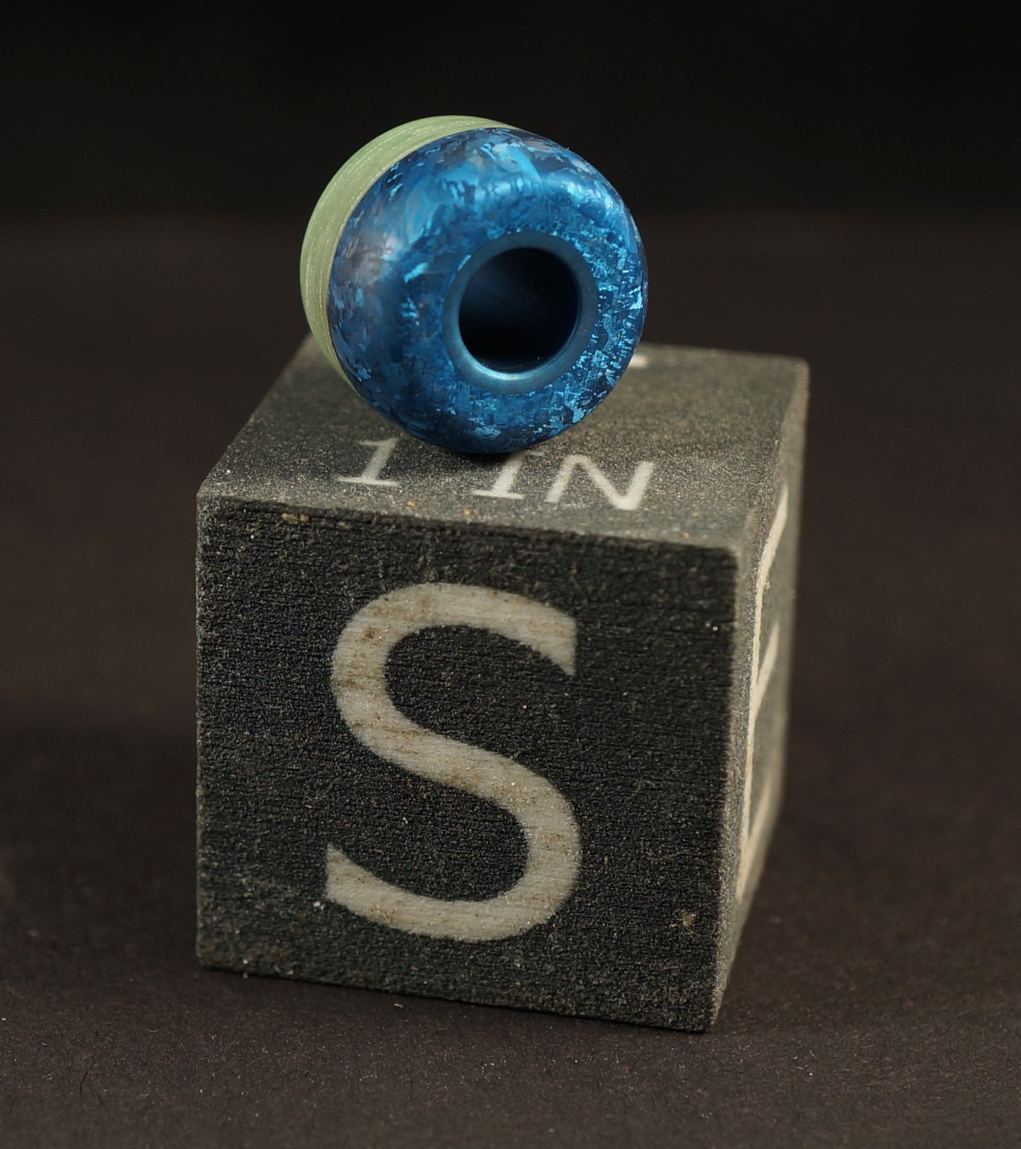 Bead #57 Blue Crystalized Titanium, GlowWaves & Titanium
