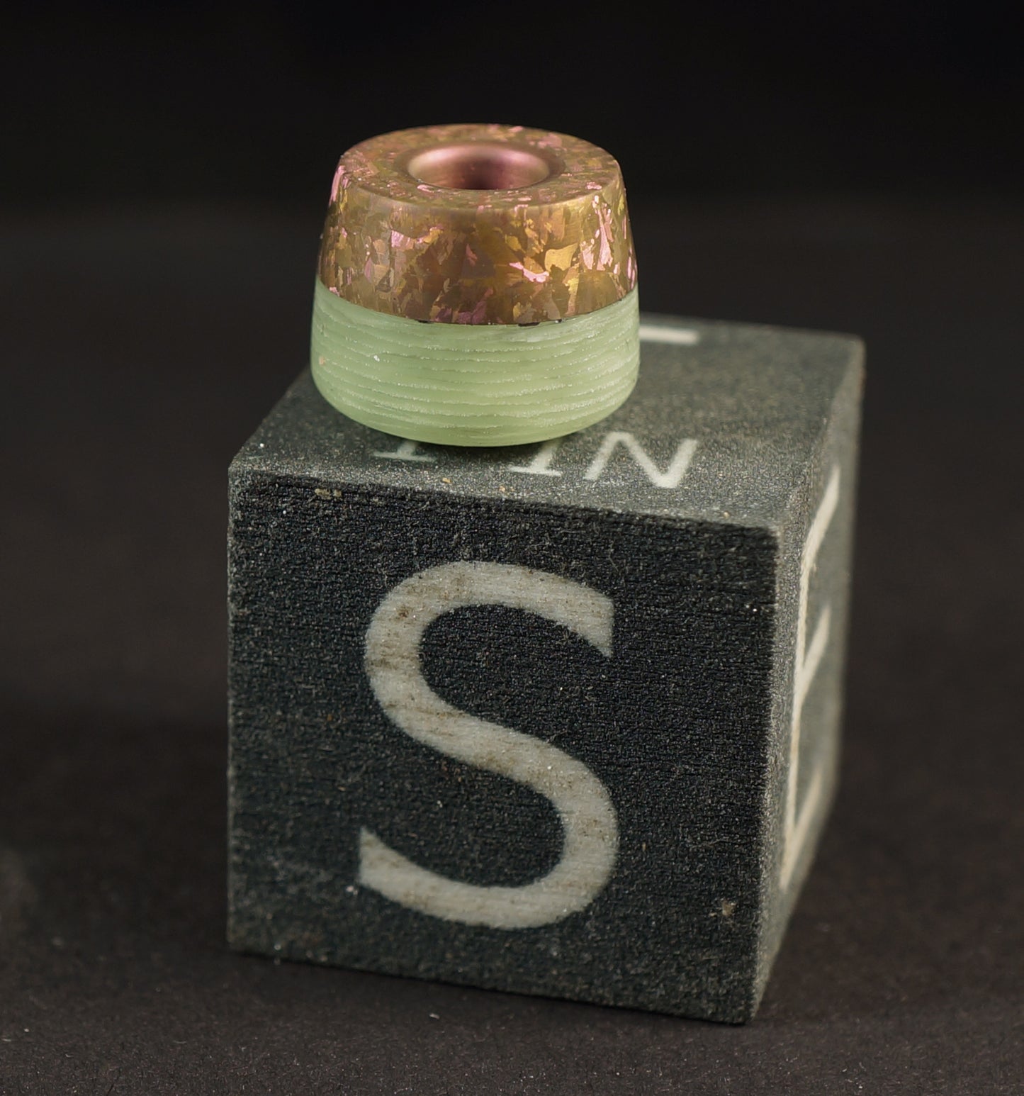 Bead #58 Rose Gold Crystalized Titanium, GlowWaves & Titanium