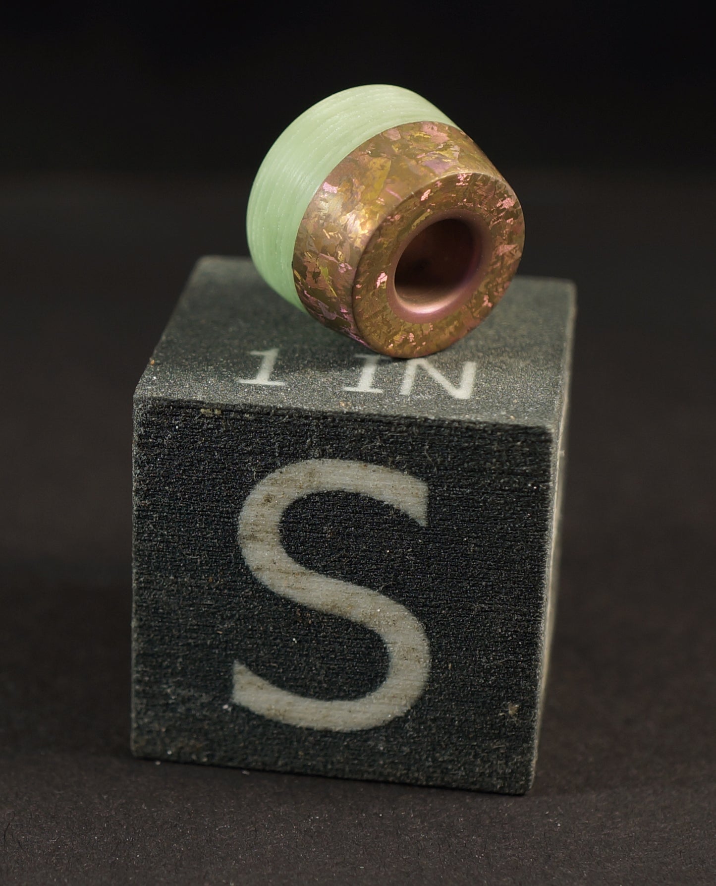 Bead #58 Rose Gold Crystalized Titanium, GlowWaves & Titanium