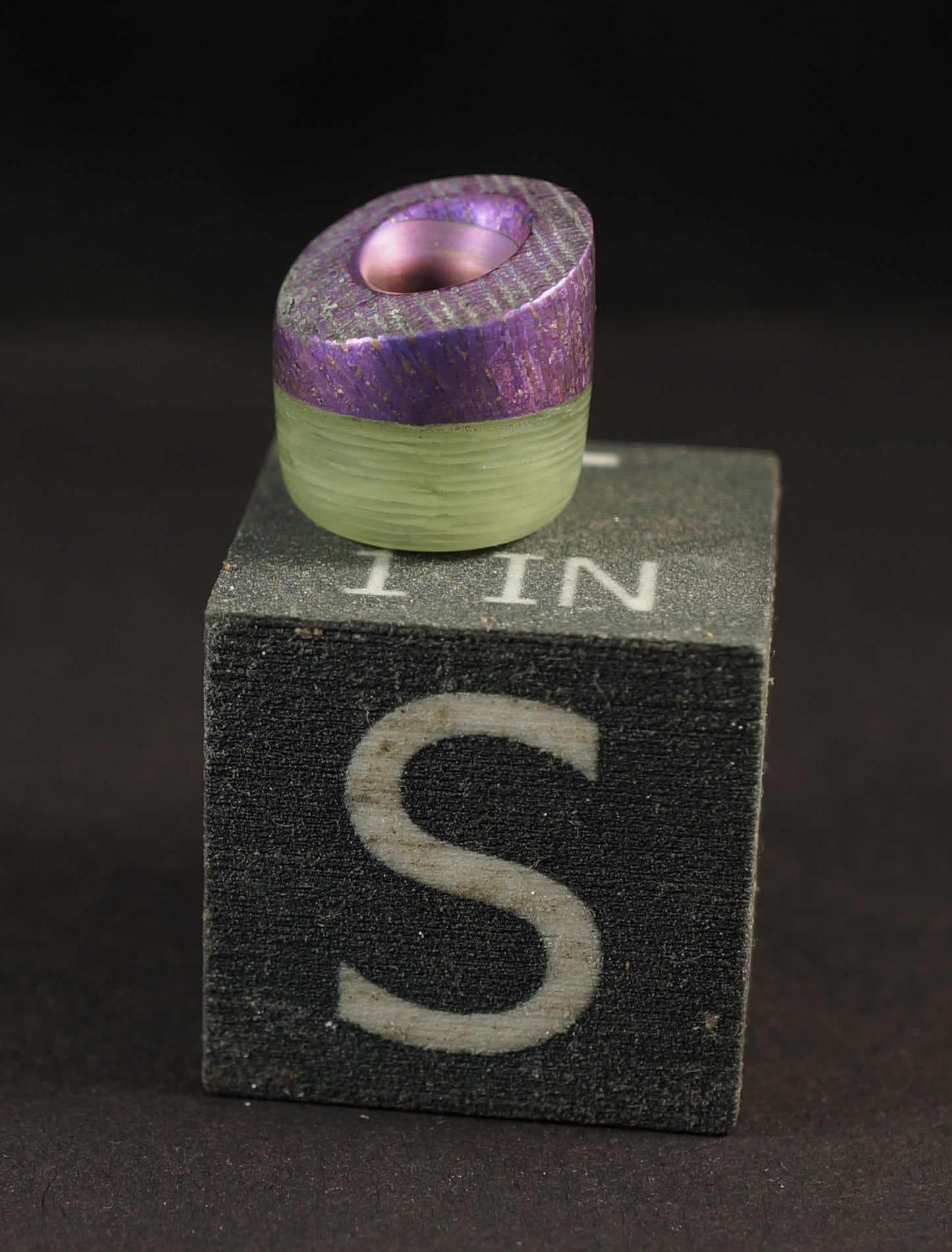 Bead #59 Purple VF Damtainium Raw Bar, GlowWaves & Titanium