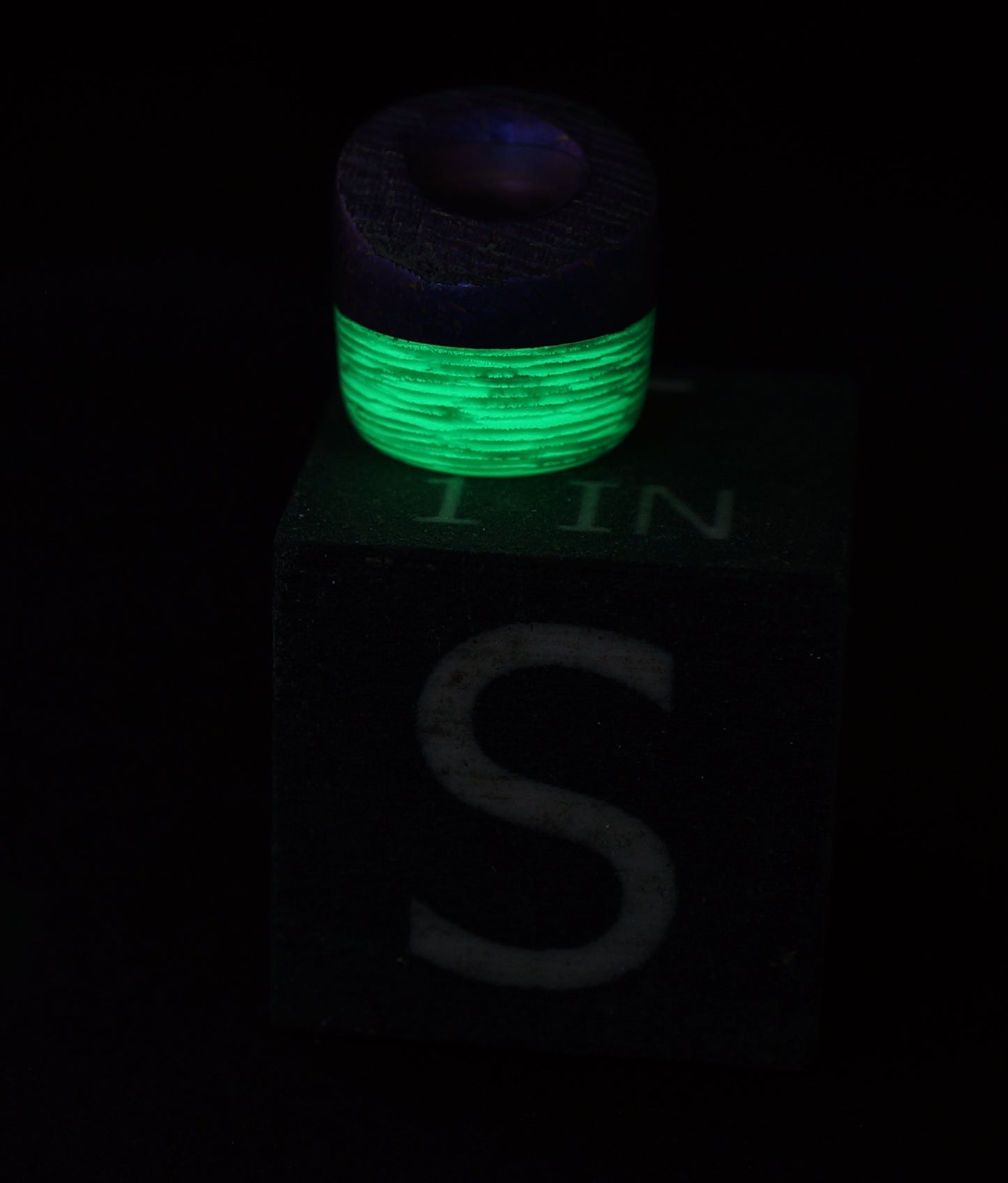 Bead #59 Purple VF Damtainium Raw Bar, GlowWaves & Titanium