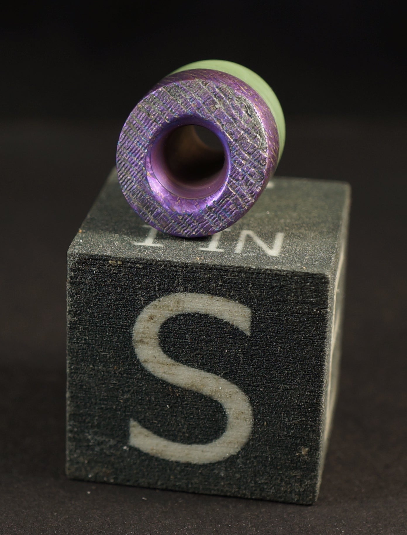 Bead #59 Purple VF Damtainium Raw Bar, GlowWaves & Titanium