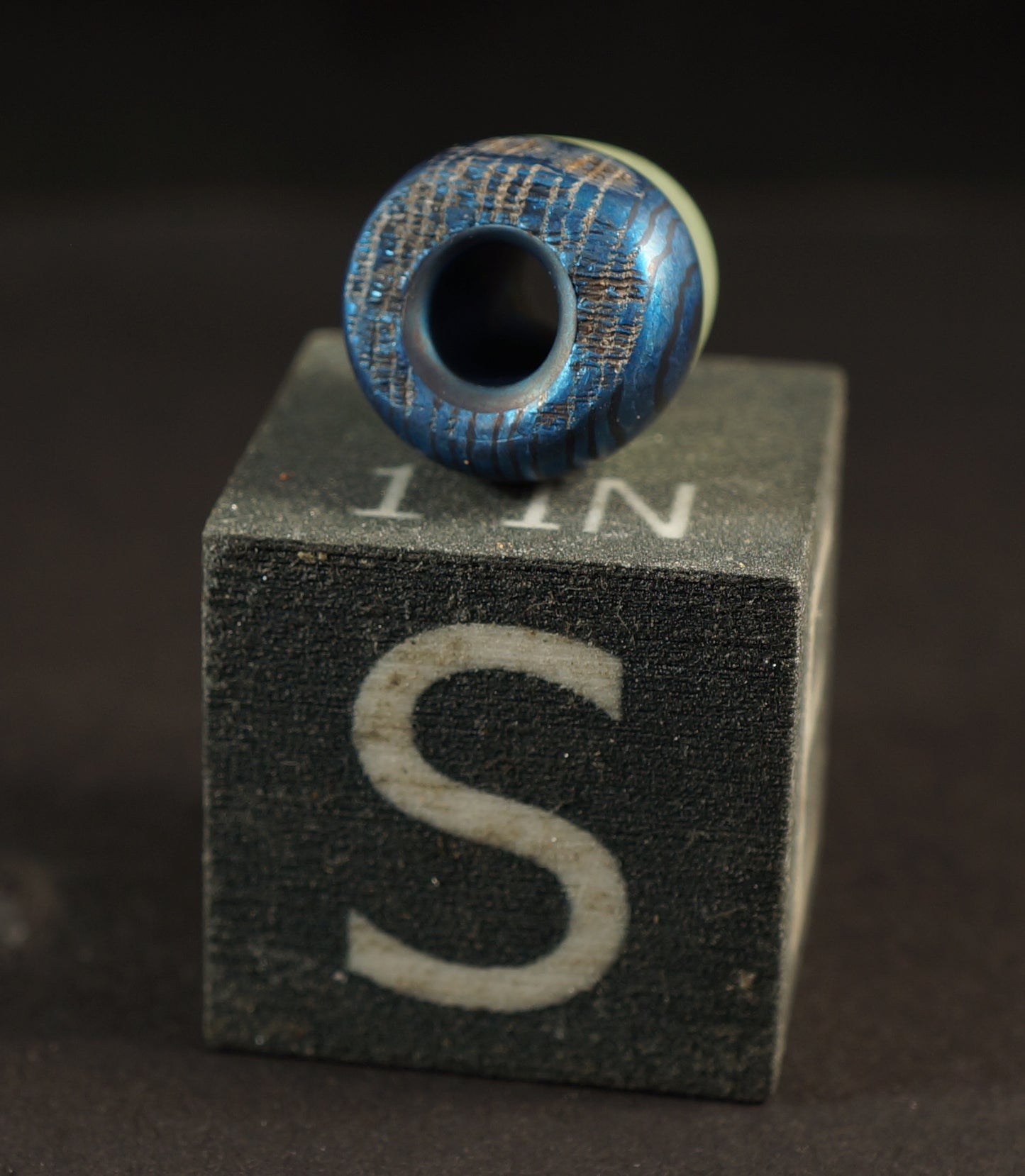 Bead #60 Blue VF Damtainium Raw Bar, GlowWaves & Titanium