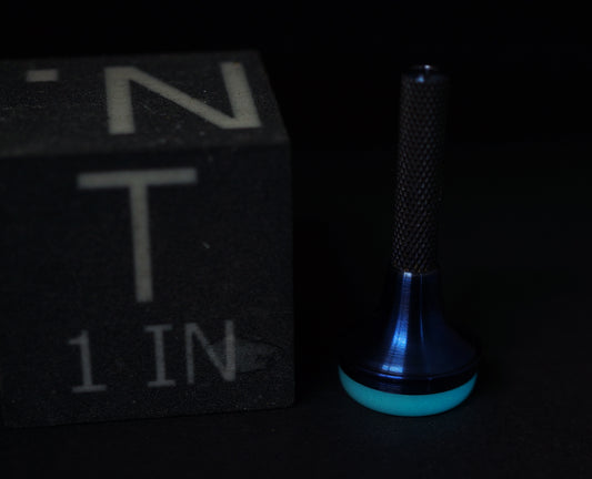 Zipper Pull #1 1.22"x.53" Titanium & Blue TurboGlow