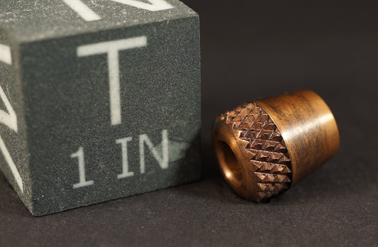 Bead #74 .55"x.62" Bronze 510, Antiqued 16 TPI Knurl Teardrop