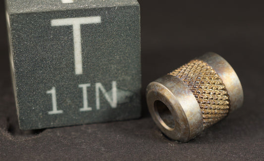 Bead #80 .55"x.63" Titanium Gr5, Knurled Stripe & Antiqued