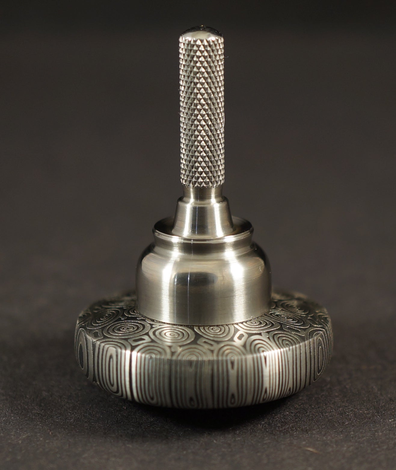 UDW #2037 1"	Bluetongue Damasteel & Titanium Spinning Top