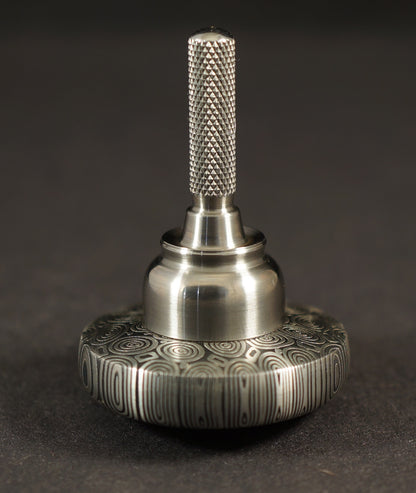 UDW #2037 1"	Bluetongue Damasteel & Titanium Spinning Top