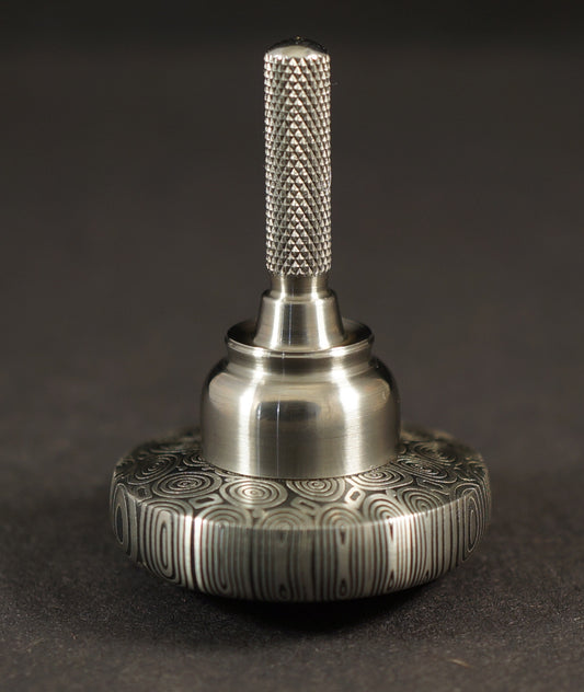UDW #2037 1"	Bluetongue Damasteel & Titanium Spinning Top