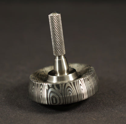 UDW #2038 1"	Bluetongue Damasteel & Titanium Spinning Top