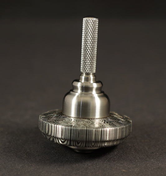 UDW #2039 1"	Bluetongue Damasteel & Titanium Spinning Top