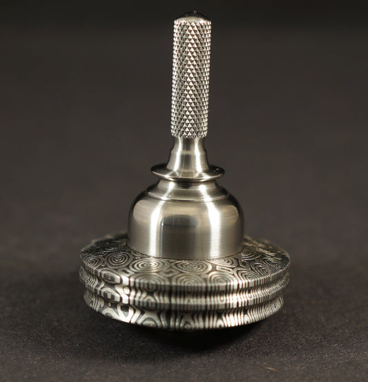 UDW #2041 1"	Bluetongue Damasteel & Titanium Spinning Top