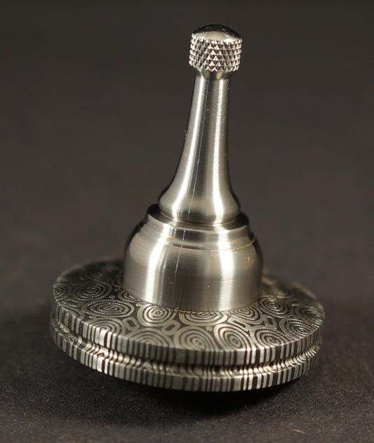 UDW #2042 1"	Bluetongue Damasteel & Titanium Spinning Top