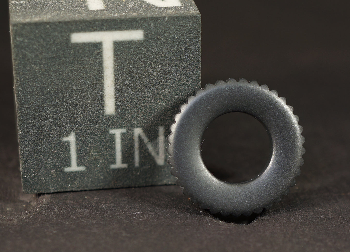 Bead #72 .76"x.17" Zirconium 705 Coin Knurl