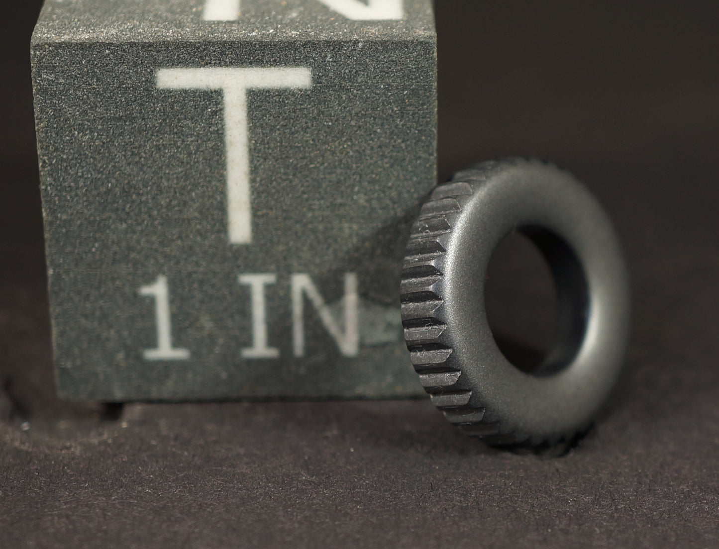 Bead #72 .76"x.17" Zirconium 705 Coin Knurl