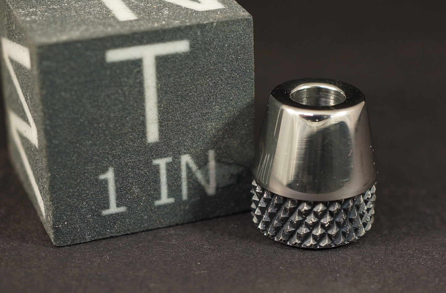 Bead #75	.6"x.68"		Nickel 625 Shiny 16 TPI Knurl Teardrop