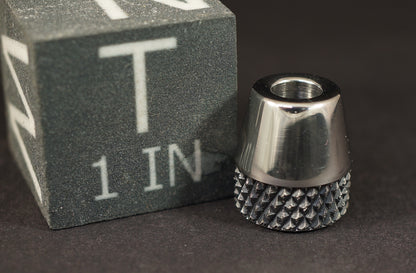 Bead #75	.6"x.68"		Nickel 625 Shiny 16 TPI Knurl Teardrop