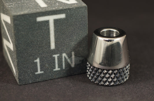 Bead #75	.6"x.68"		Nickel 625 Shiny 16 TPI Knurl Teardrop