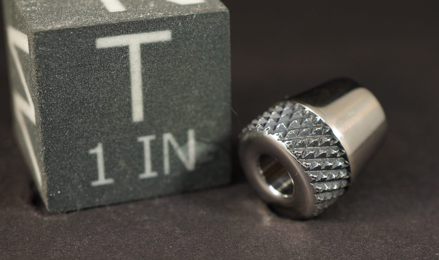 Bead #75	.6"x.68"		Nickel 625 Shiny 16 TPI Knurl Teardrop