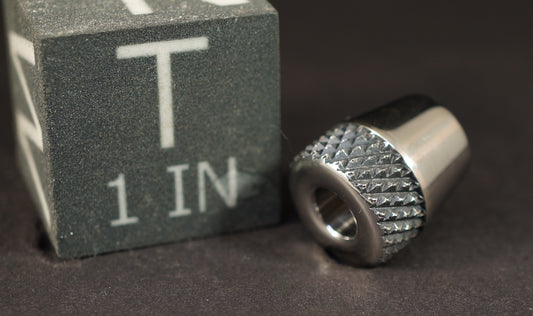 Bead #75	.6"x.68"		Nickel 625 Shiny 16 TPI Knurl Teardrop