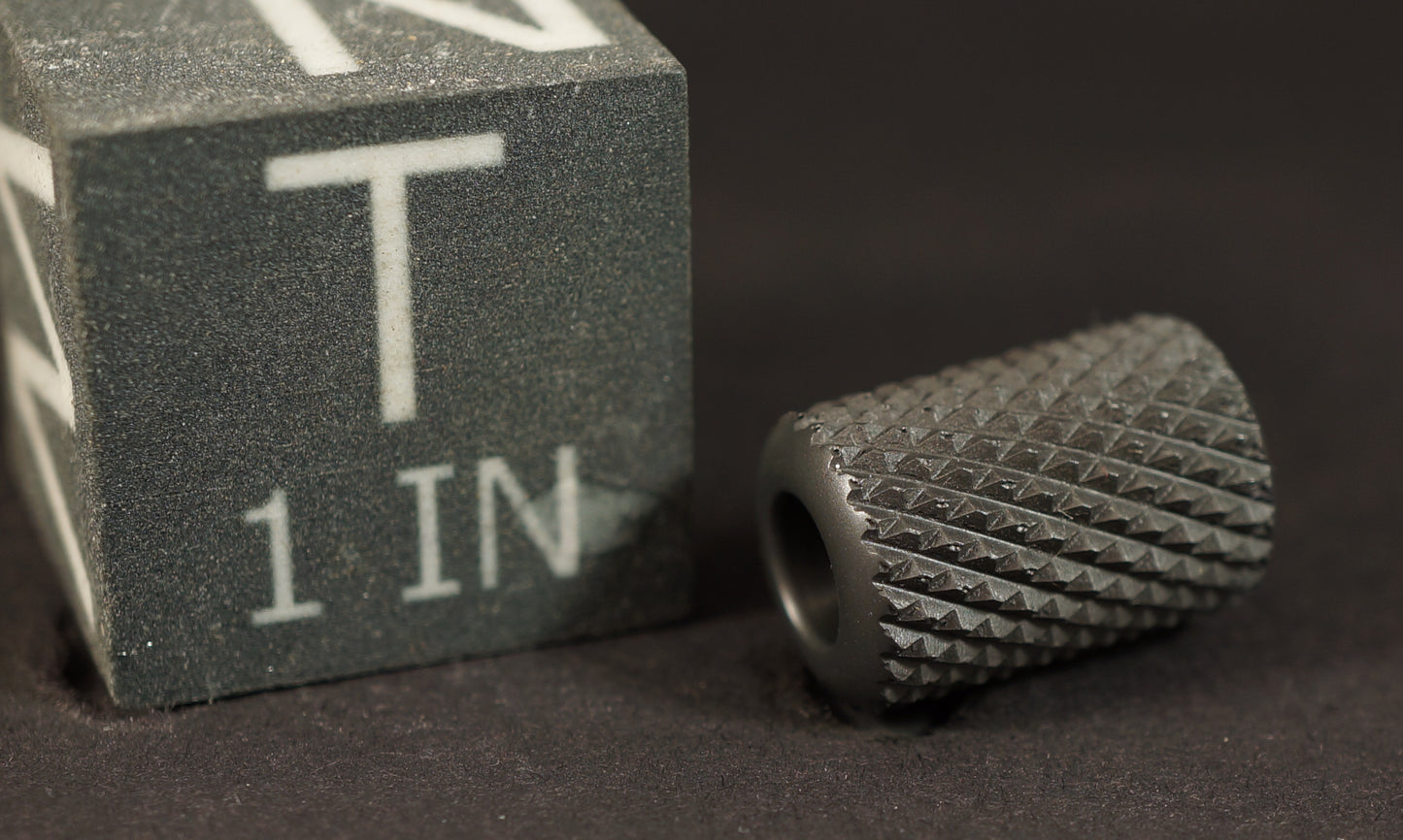 Bead #76	.53"x.79"		Zirconium 702 Long All 16 TPI Knurl