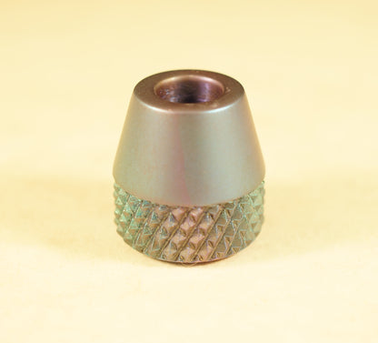 Bead #78	.61"x.66"		Niobium Blasted Greenish 16 TPI Knurl Teardrop