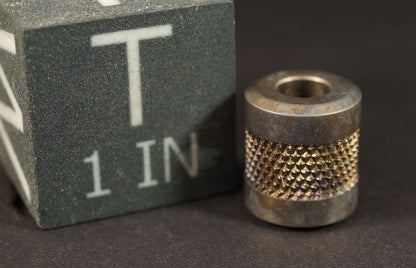 Bead #80	.55"x.63"		Titanium Gr5, Knurled Stripe & Antiqued