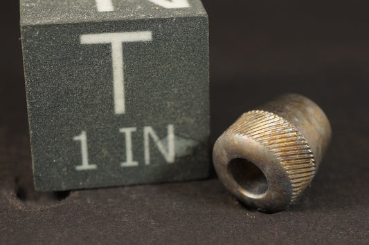 Bead #81	.54"x.58"		Titanium Gr5, Rifle Knurl Teardrop, Antiqued