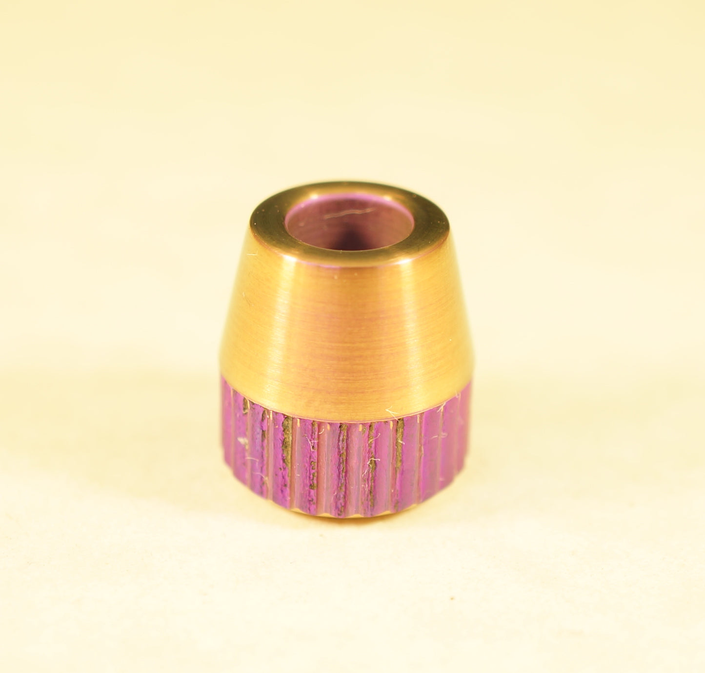 Bead #79	.54"x.59"		Titanium Gr5, Purple 16 TPI Straight Knurl Teardrop