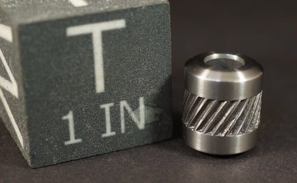 Bead #82	.53"x.61"		Titanium Gr5 , Knocked Down Rifle Knurled Stripe