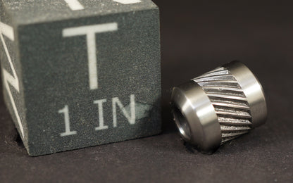 Bead #82	.53"x.61"		Titanium Gr5 , Knocked Down Rifle Knurled Stripe